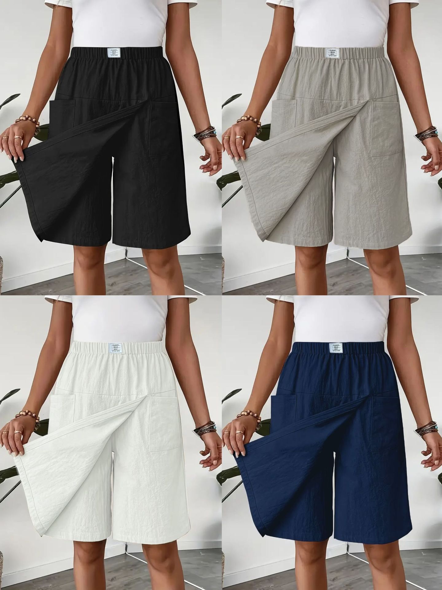 Pocket skort shorts with color options for B2B wholesale programs