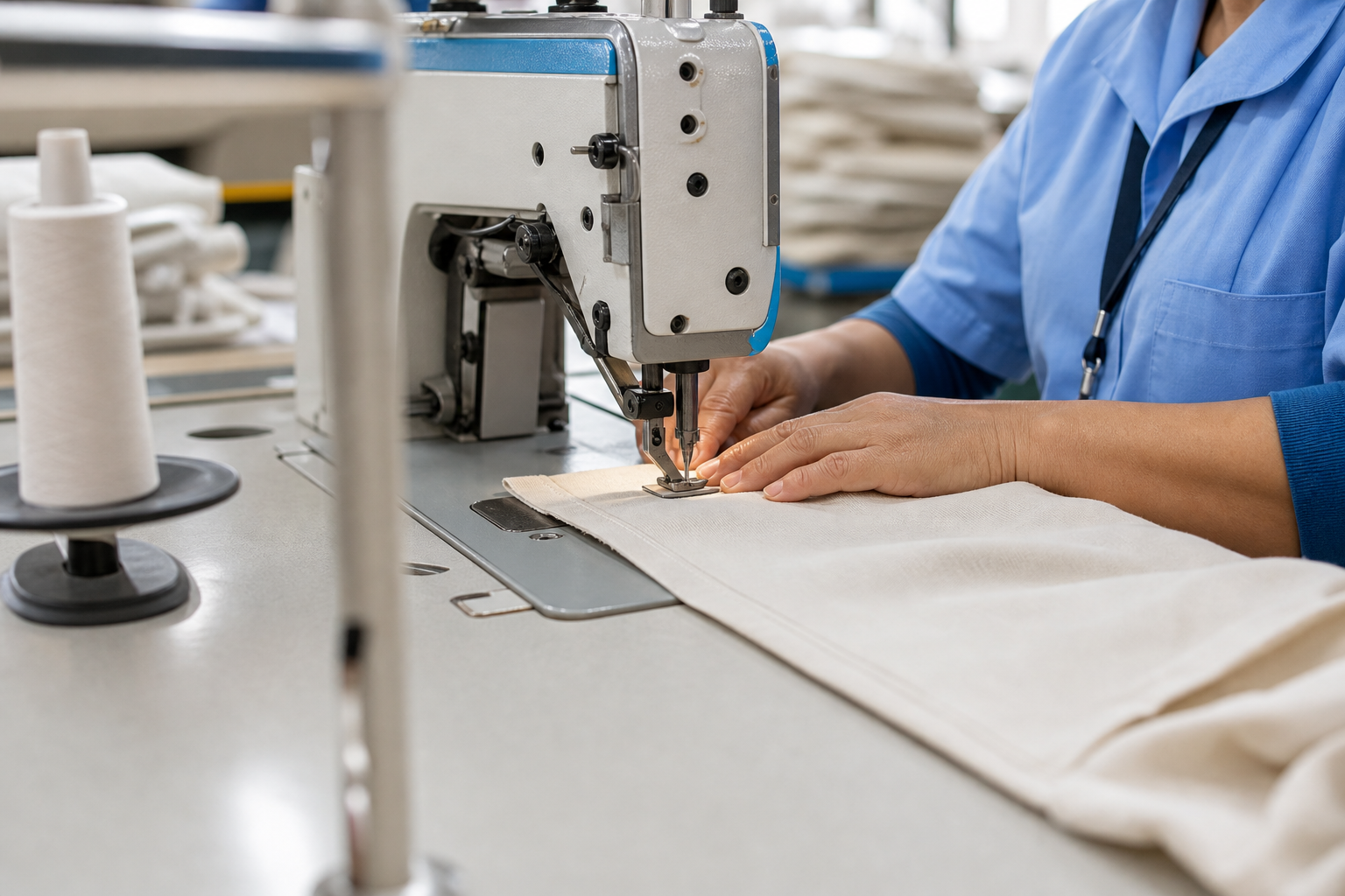 AI-generated visual reference of sewing workmanship close-up