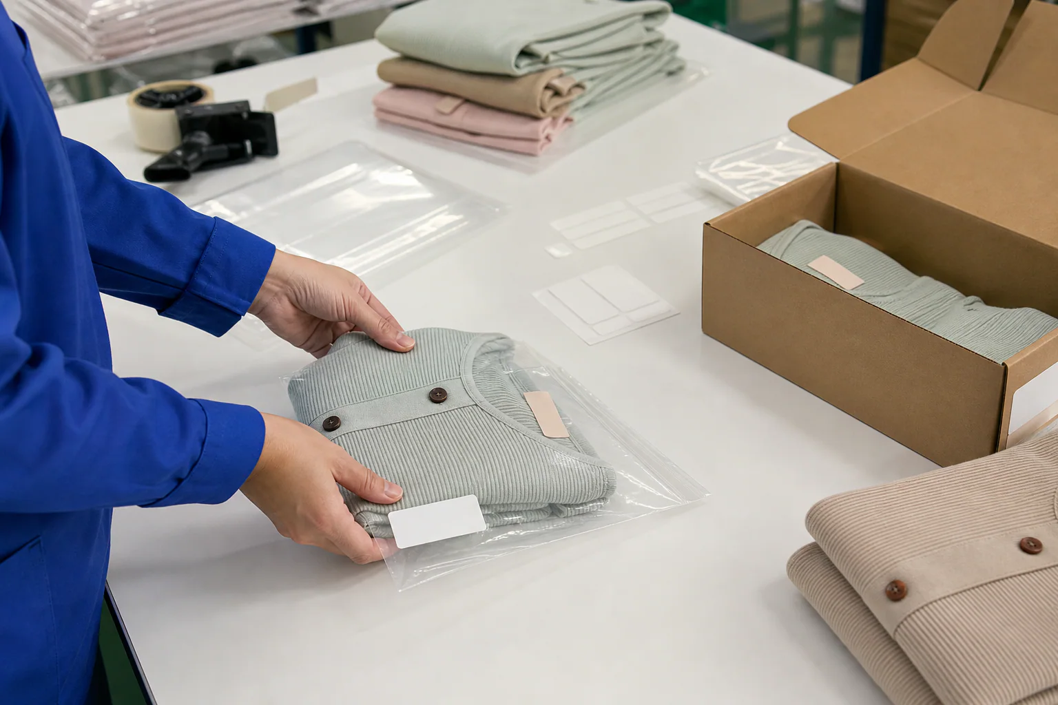 Garment checking, sorting and packing workflow