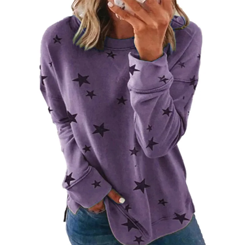Printed Long-Sleeve Casual Top SY201002 garment detail view