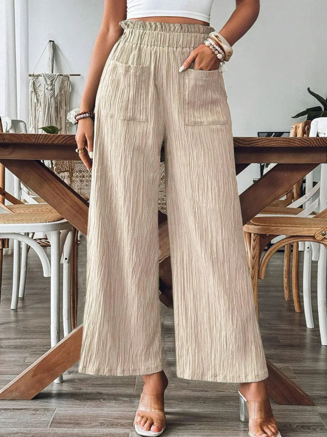 Solid Casual Pants XY000425 alternate product view