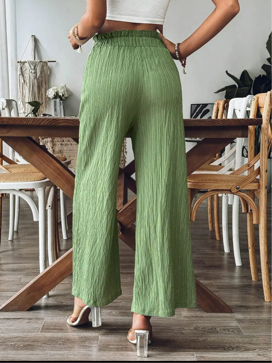 Solid Casual Pants XY000425 garment detail view