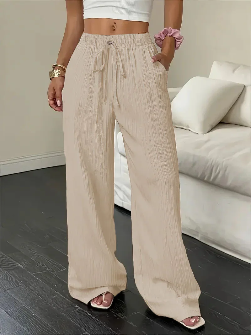 Textured Straight-Leg Pants XY000515-3 garment detail view