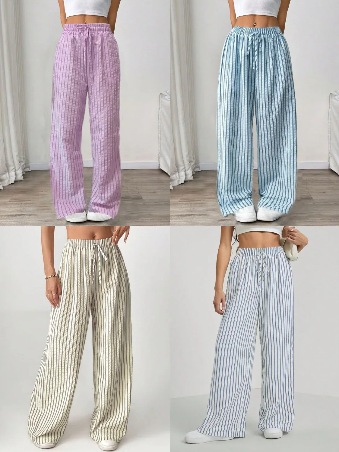 Striped Straight-Leg Casual Pants XY000515 alternate product view